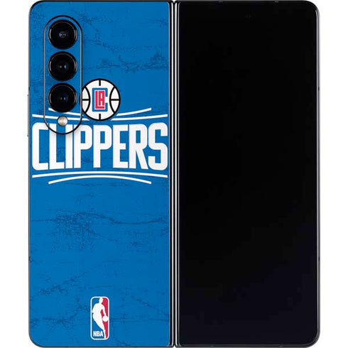 NBA Los Angeles Clippers Distressed Blue Galaxy Z Fold4 5G Skin